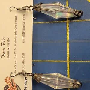 Clear Catheral Dangle Earrings